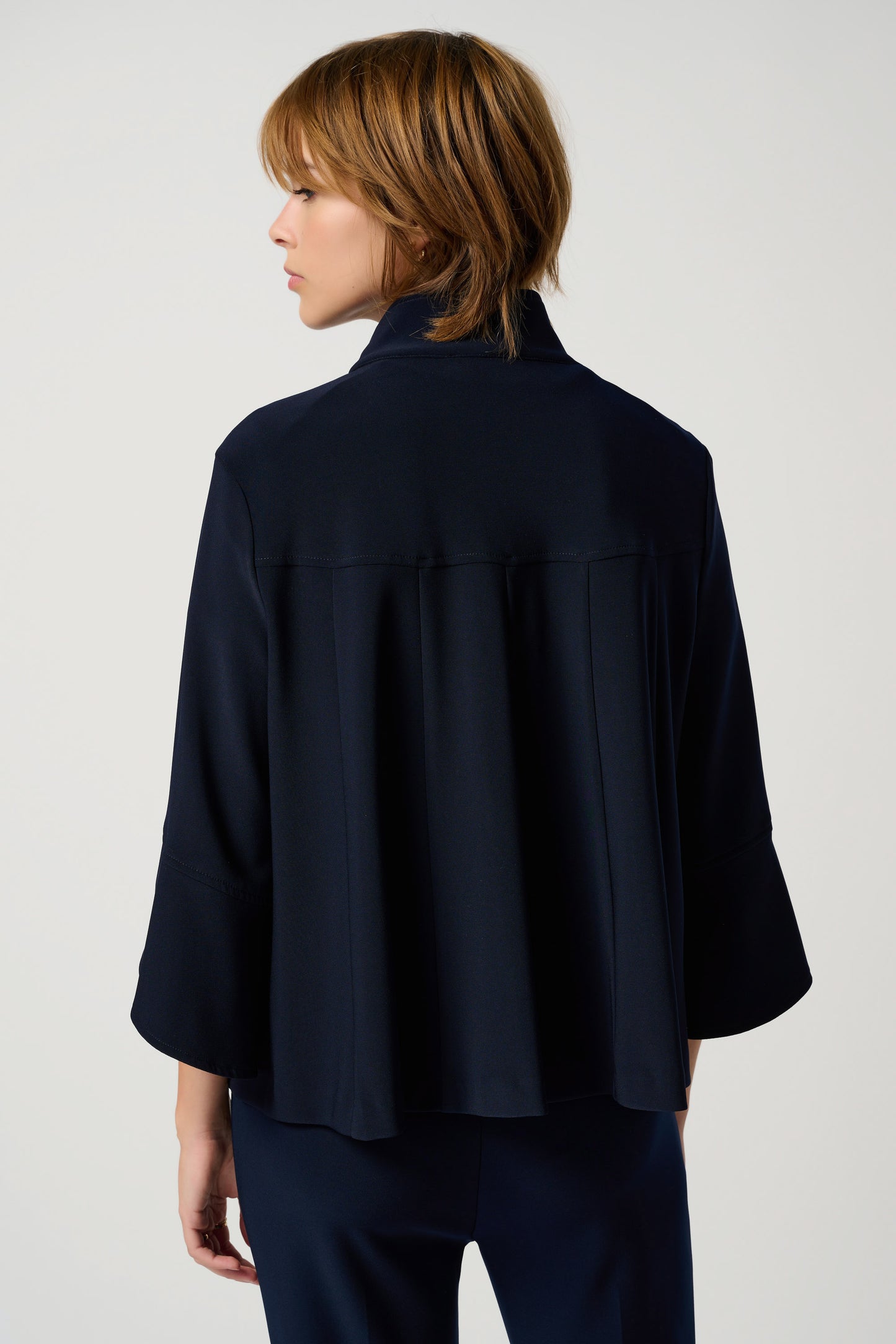 Chaqueta de corte trapecio azul medianoche 193198F25