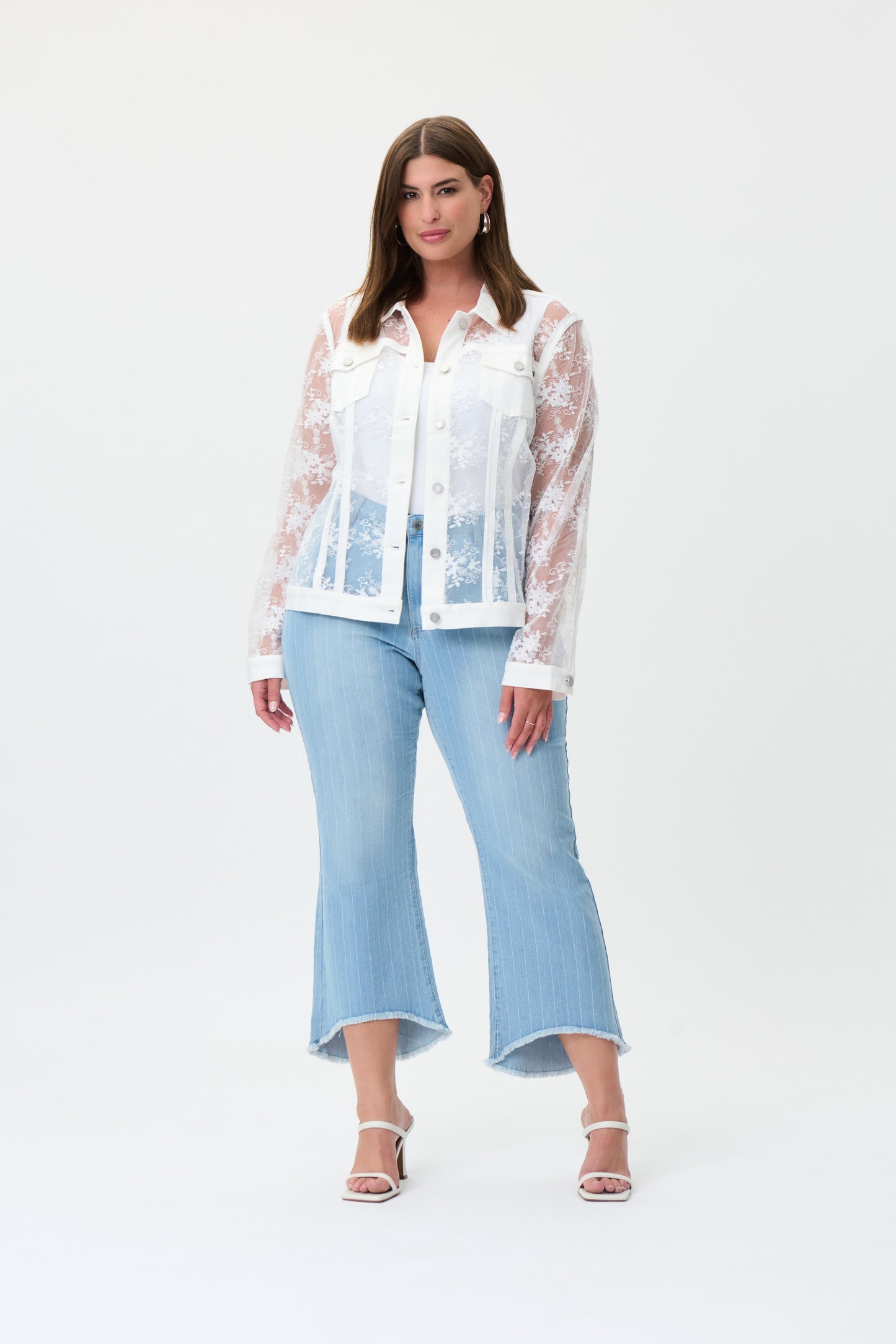 Chaqueta vainilla con transparencias 232916