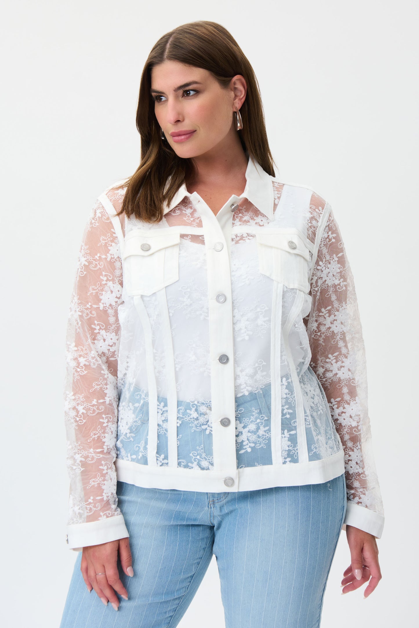 Chaqueta vainilla con transparencias 232916