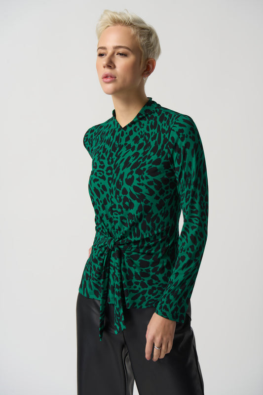 Blusa animal print verde 233256