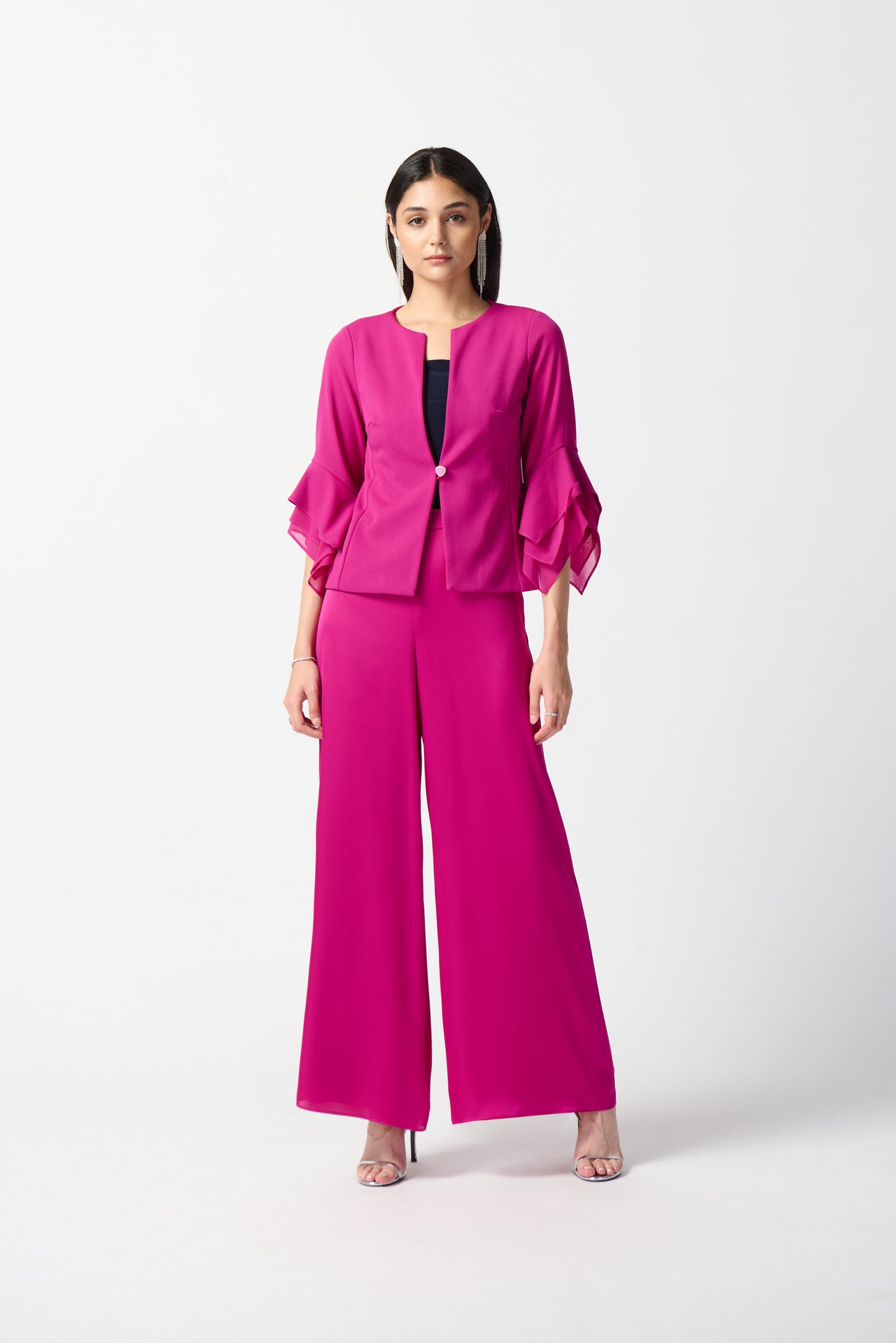 Chaqueta con mangas de gasa fucsia opulencia 233761