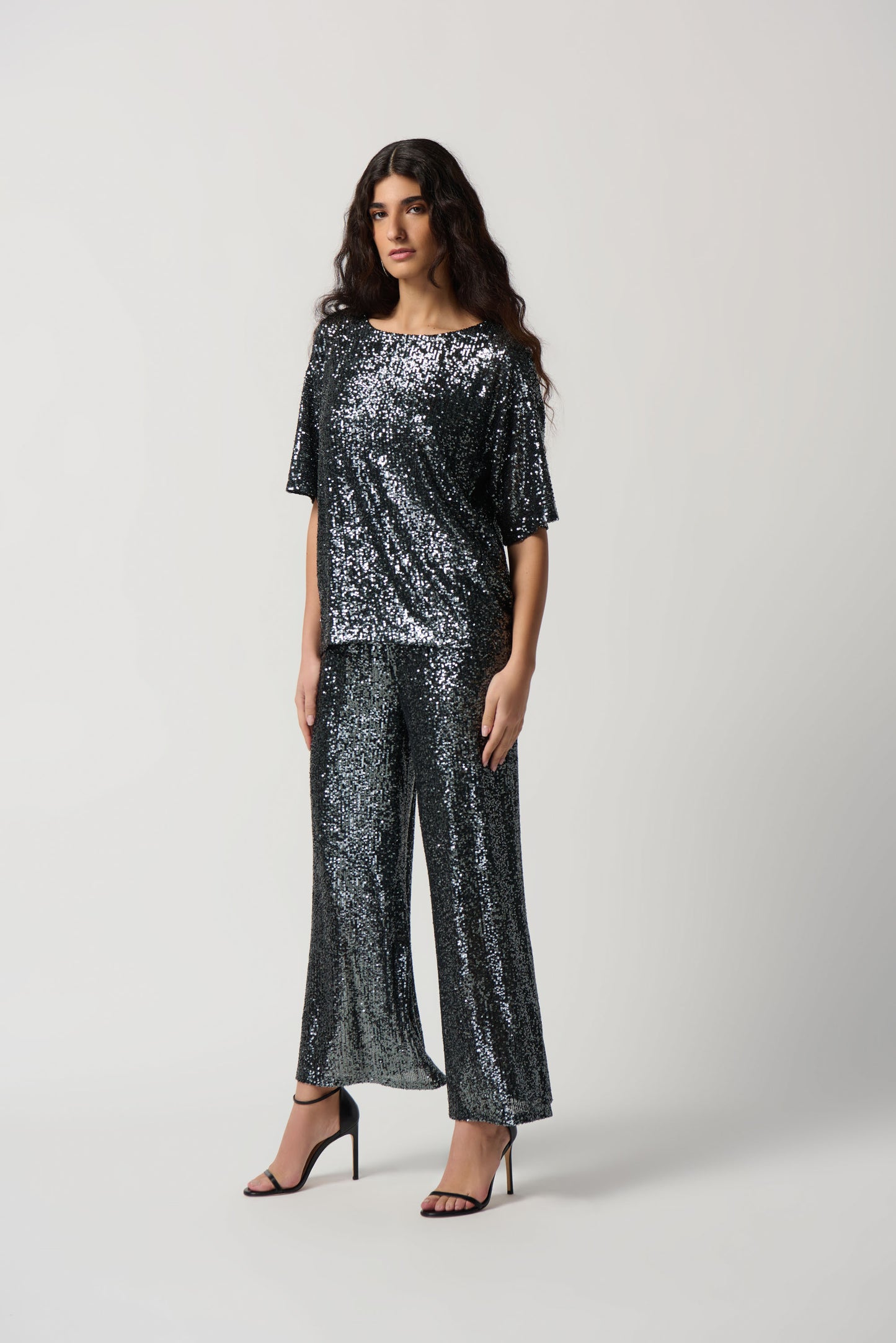 Blusa con lentejuelas gris plomo 234216