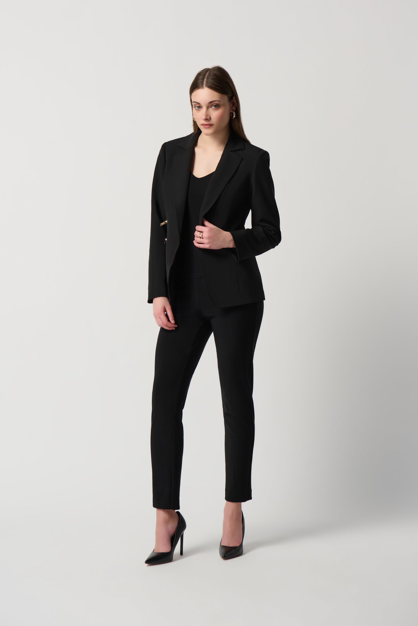 Blazer tejido con bolsillos con cremallera negro 234929