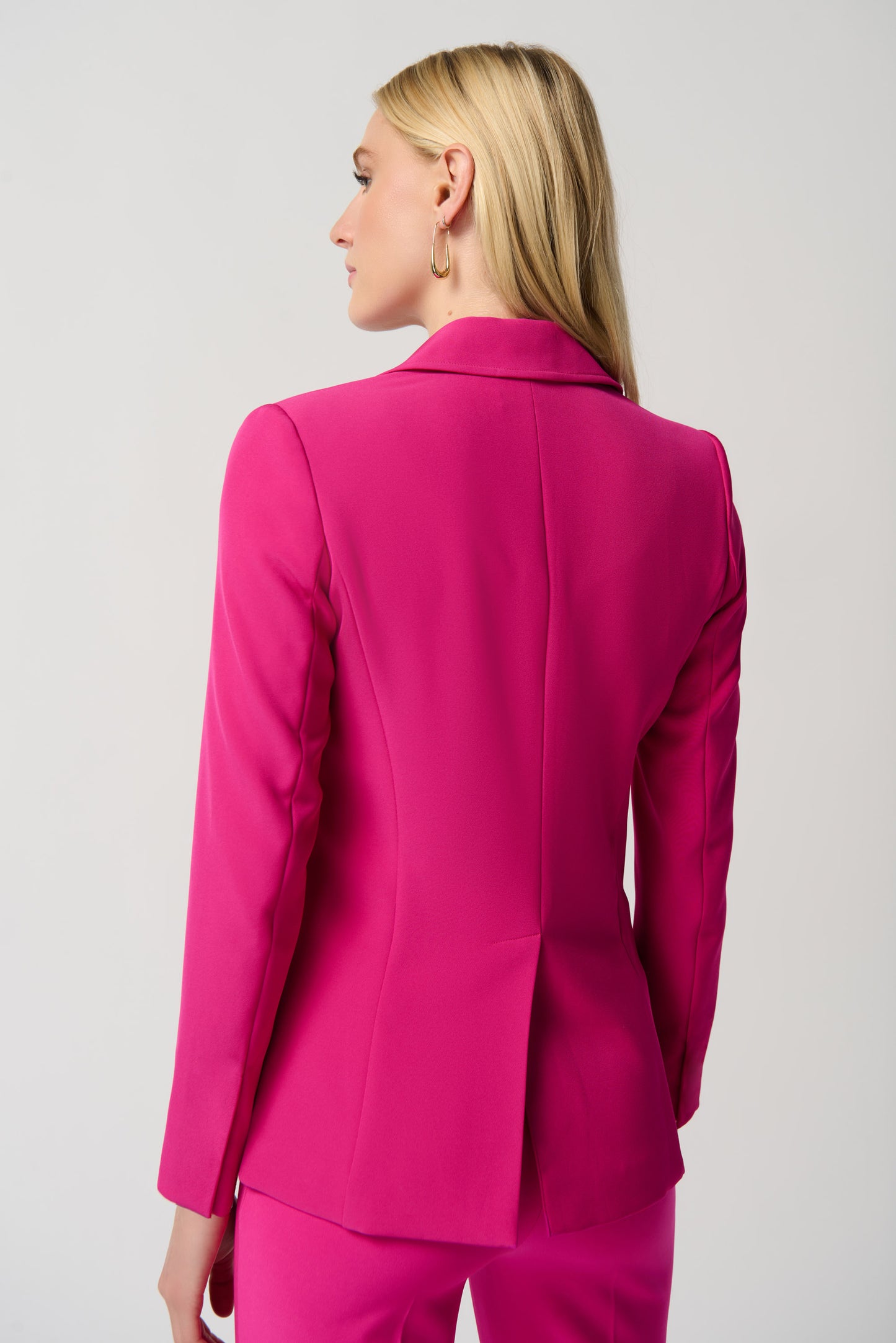 Blazer tejido con bolsillos con cremallera fucsia 234929