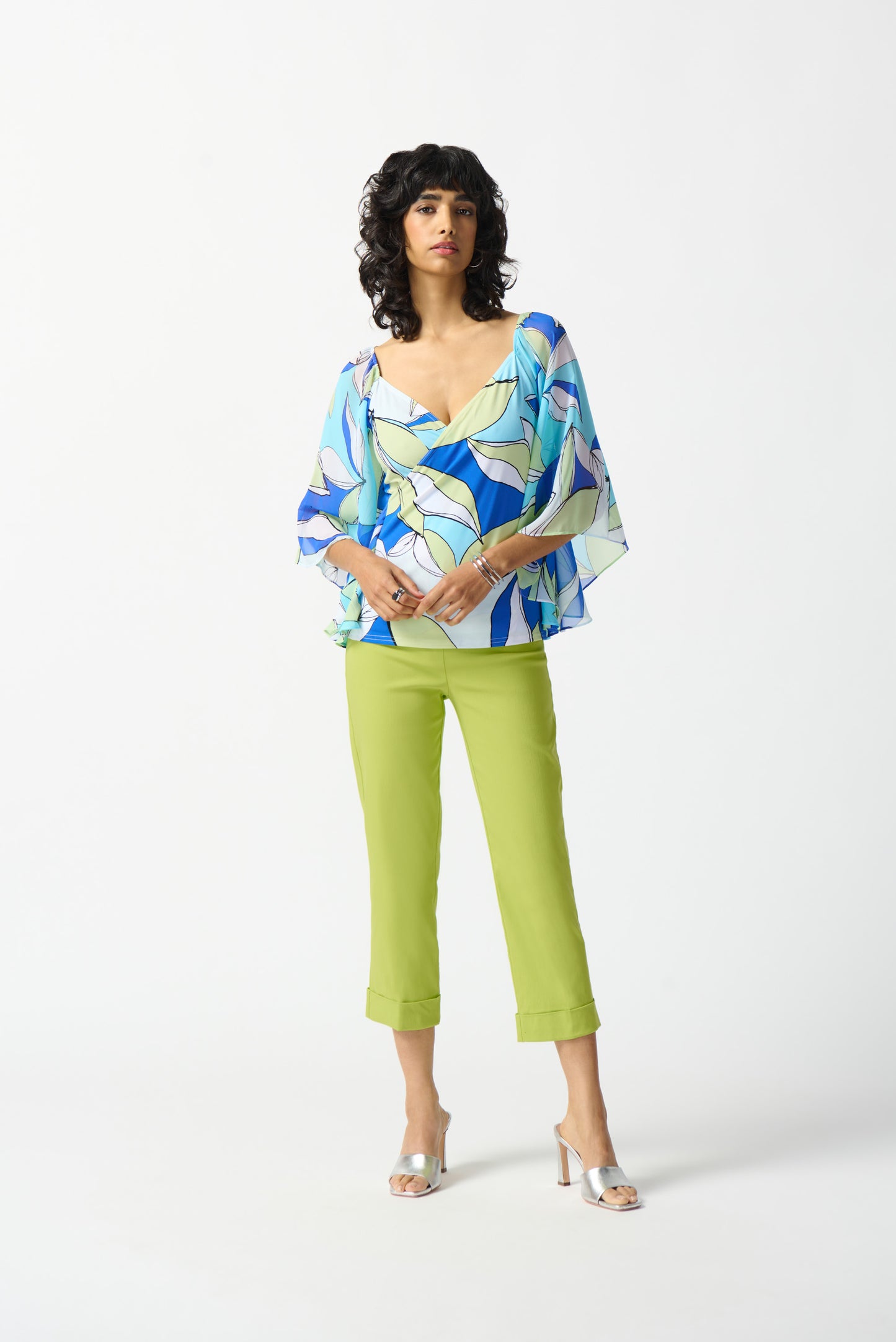 Pantalón crop verde limon 242054