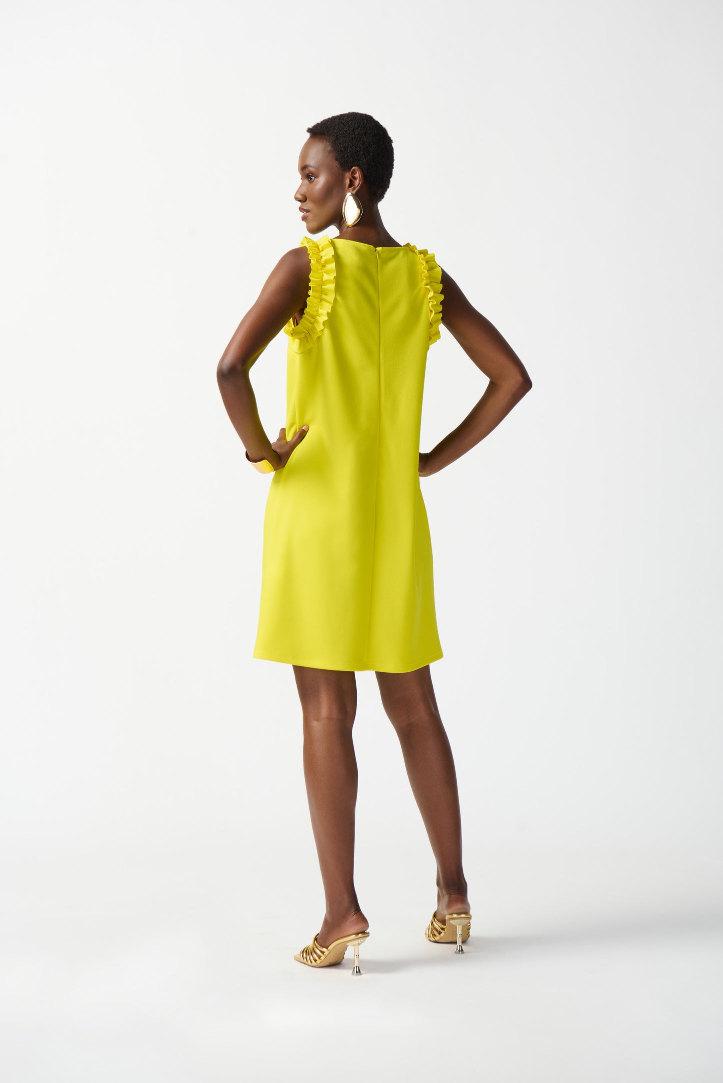 Vestido recto amarillo 242115