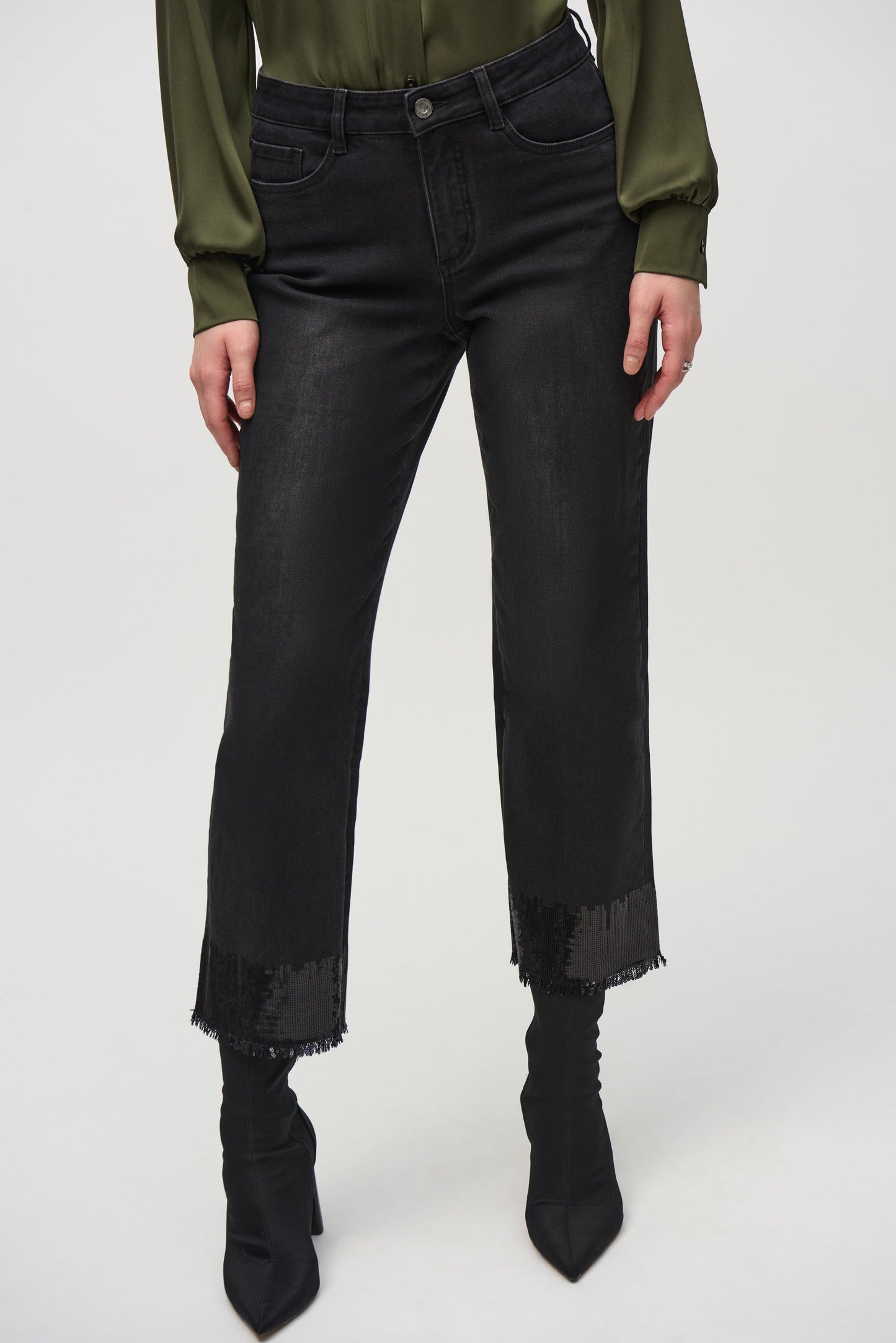 Pantalón con lentejuelas en dobladillo 244948