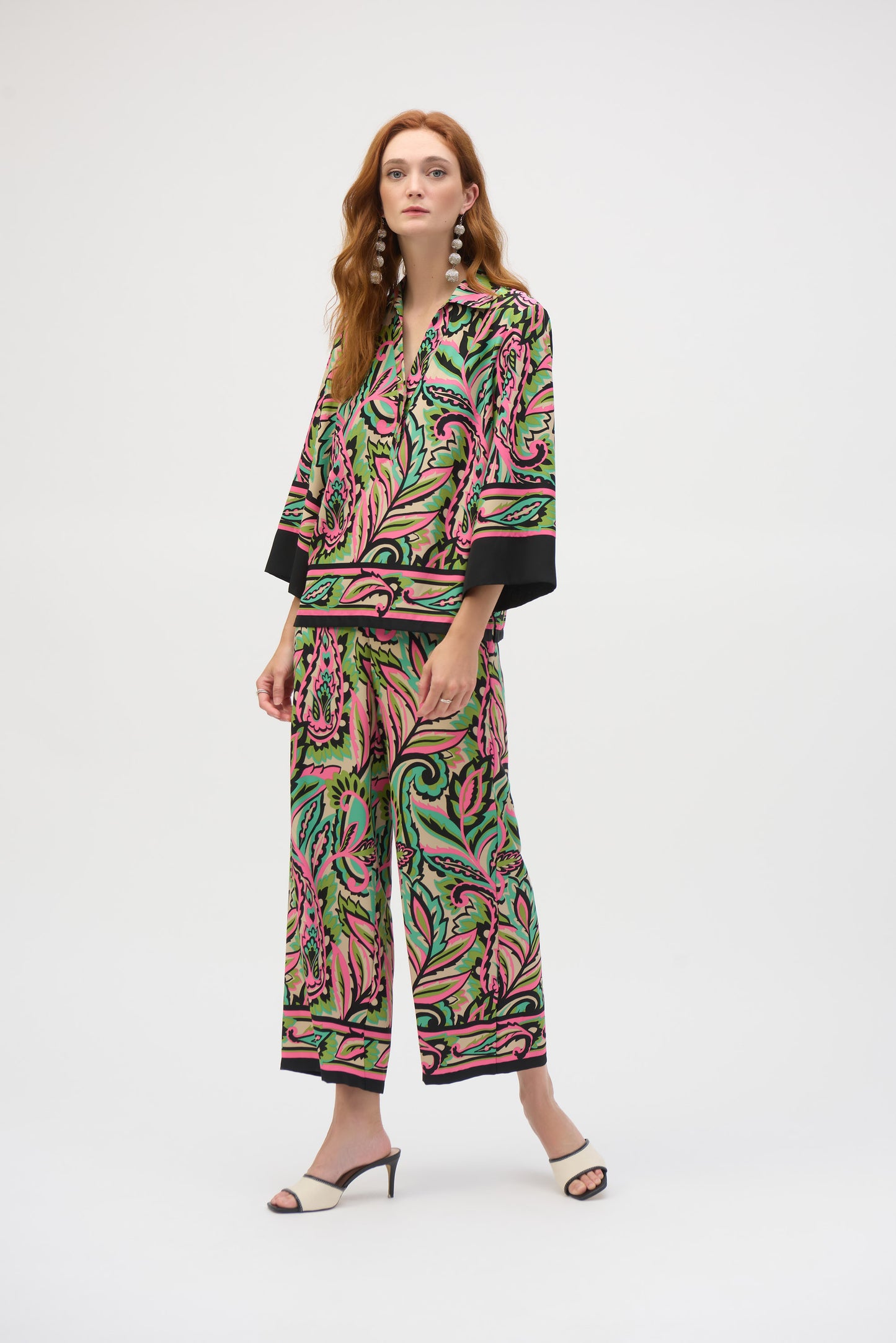 Blusa con estampado de cachemiras multicolor 252141