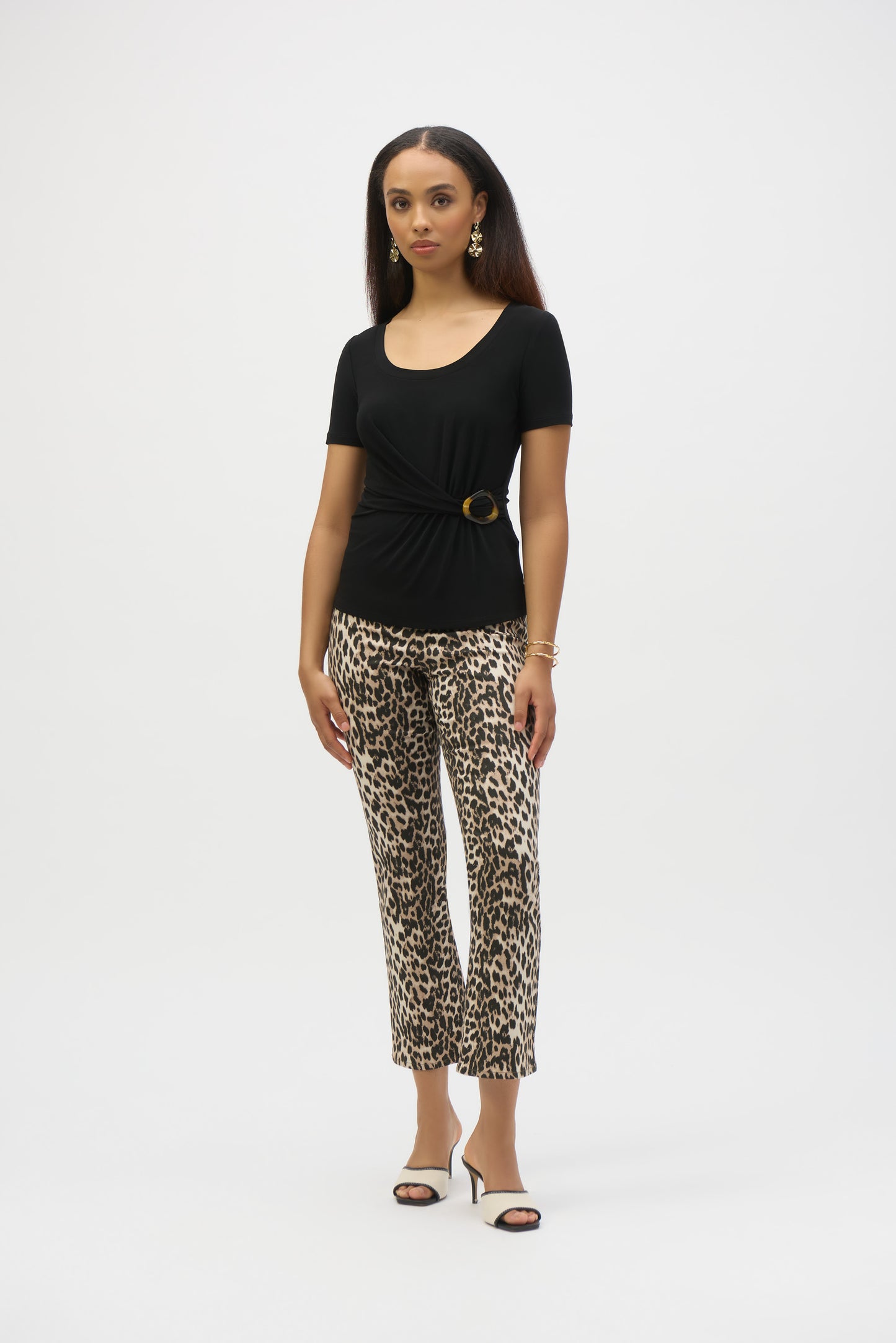 Jeans rectos con estampado de leopardo 252907