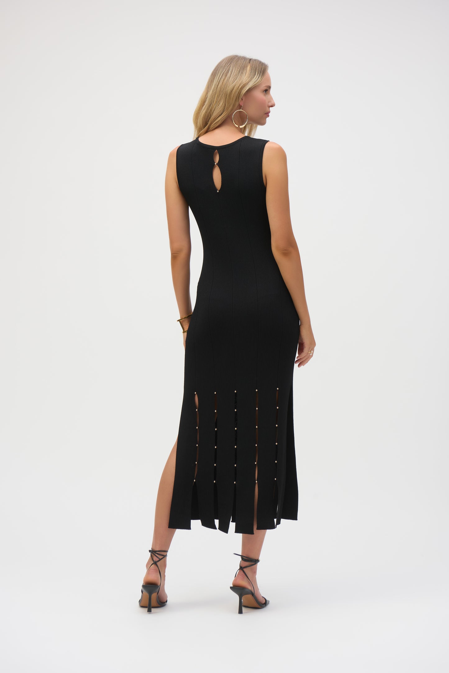 Vestido midi de punto negro 252925