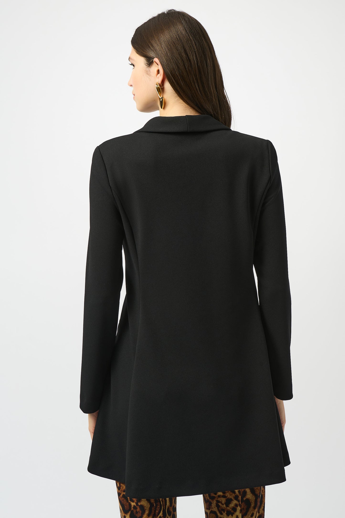 Abrigo de crepe con botones metálicos negro 253068