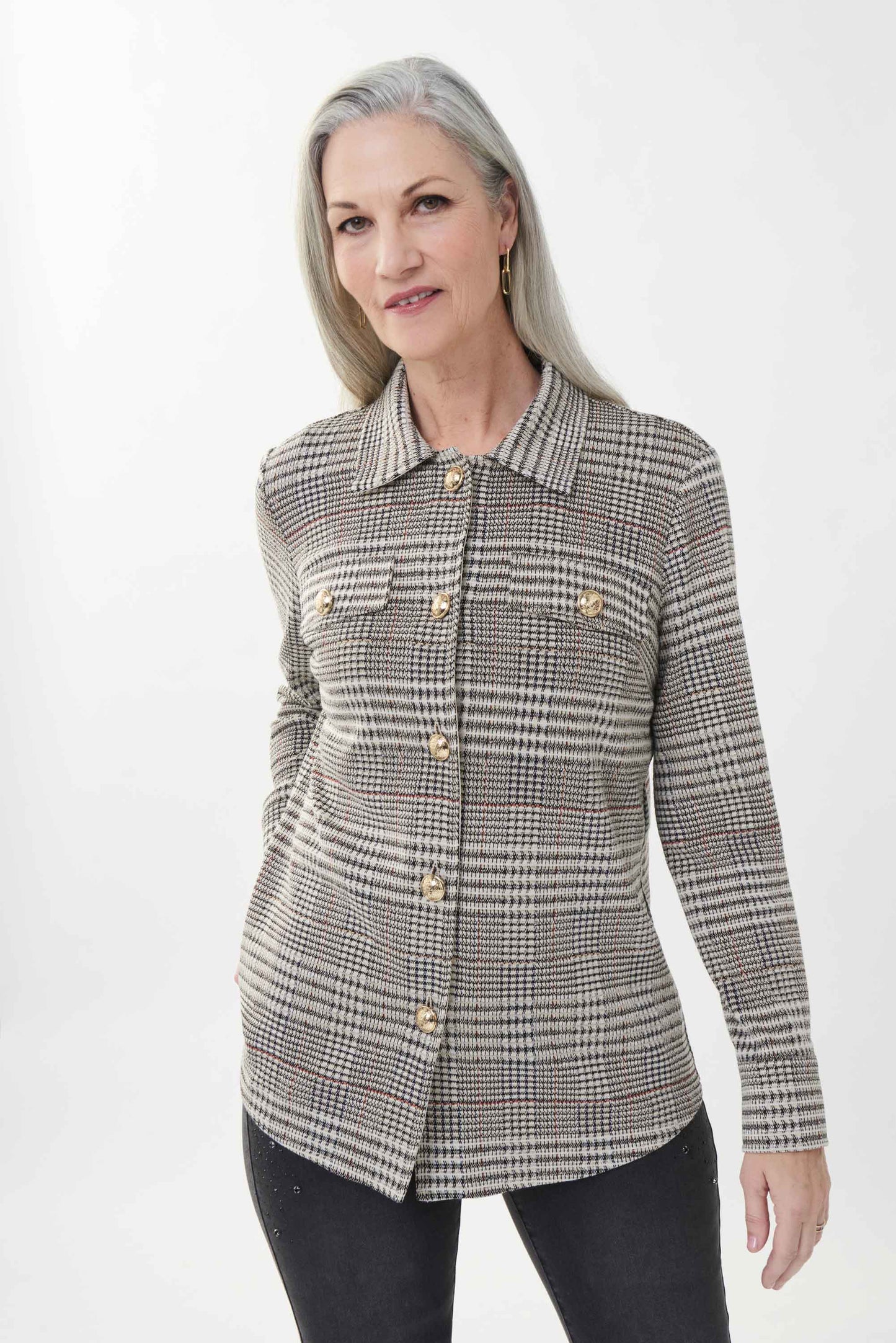 Chaqueta tejida cuadros 223298