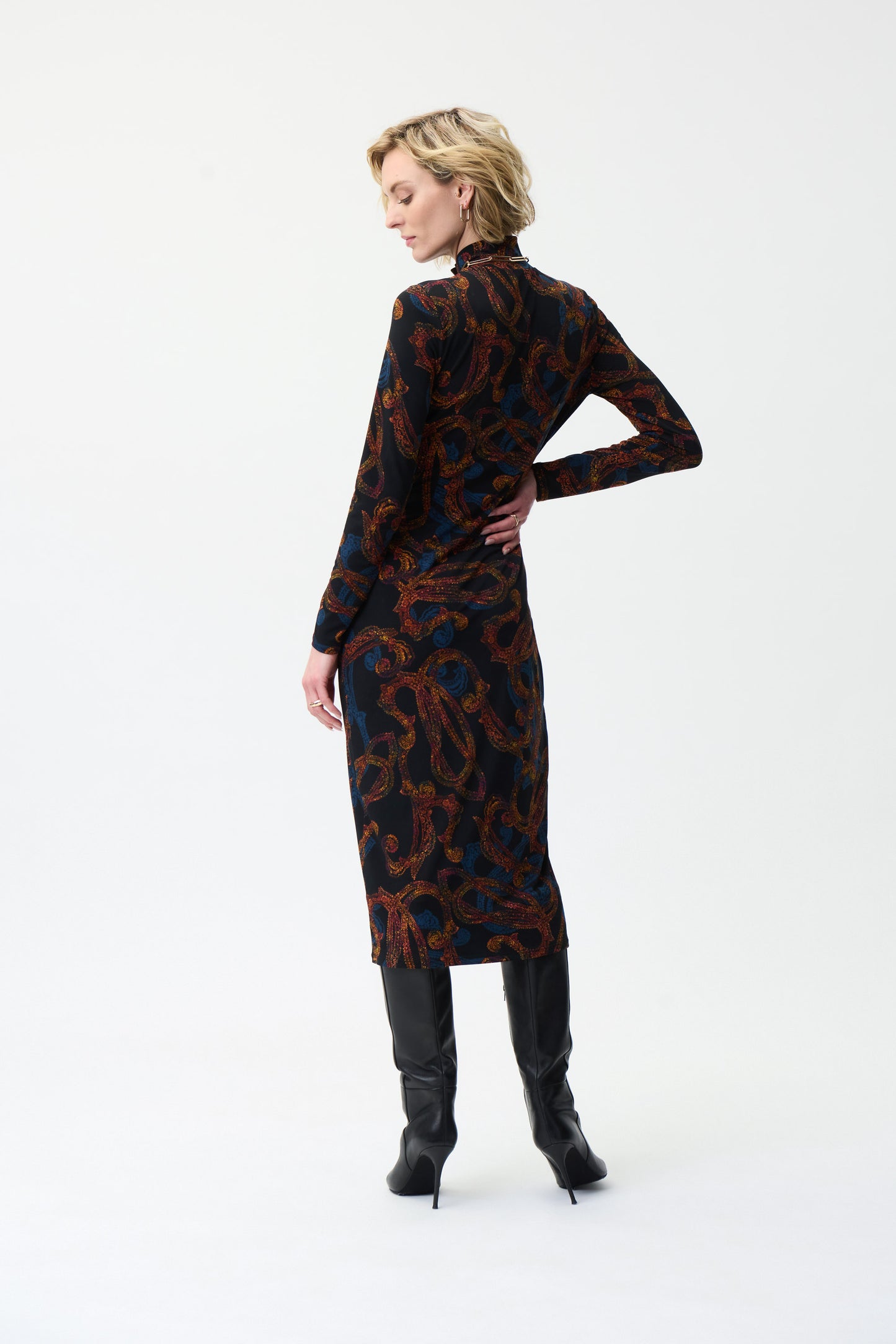 Vestido cuello alto estampado 224186