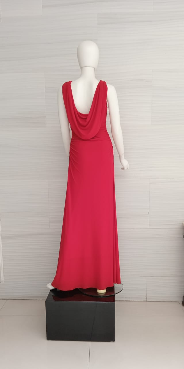 Vestido Rojo escote e  espalda holgado 181013