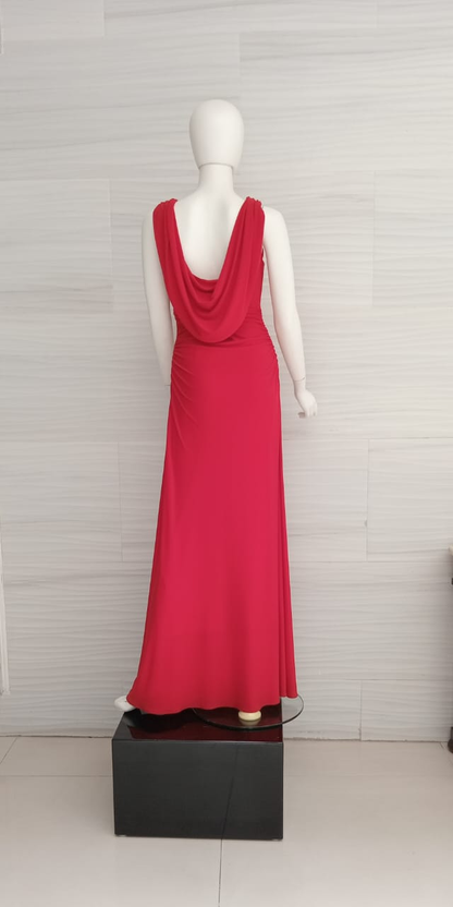 Vestido Rojo escote e  espalda holgado 181013