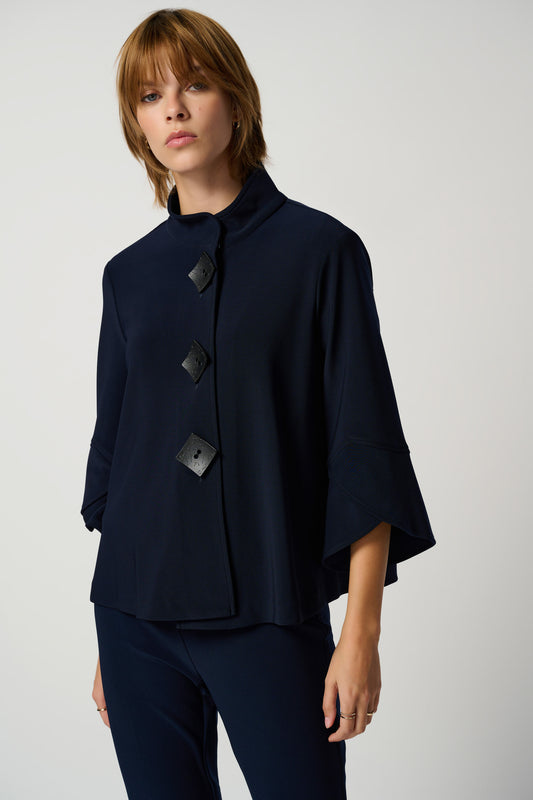 Chaqueta de corte trapecio azul medianoche 193198F25