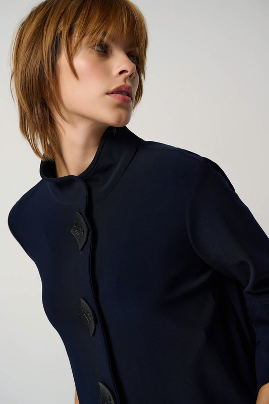 Chaqueta de corte trapecio azul medianoche 193198F25
