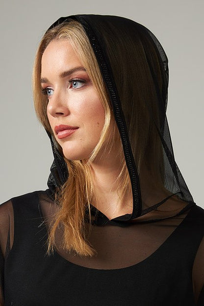 Sheer Hooded Top Style 203258