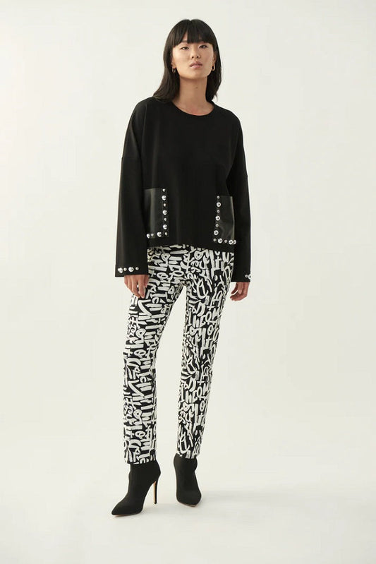 Blusa con bolsillos delanteros de piel sintético 213000