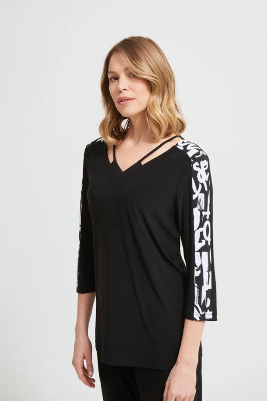 Blusa con estampado vertical en manga 213568