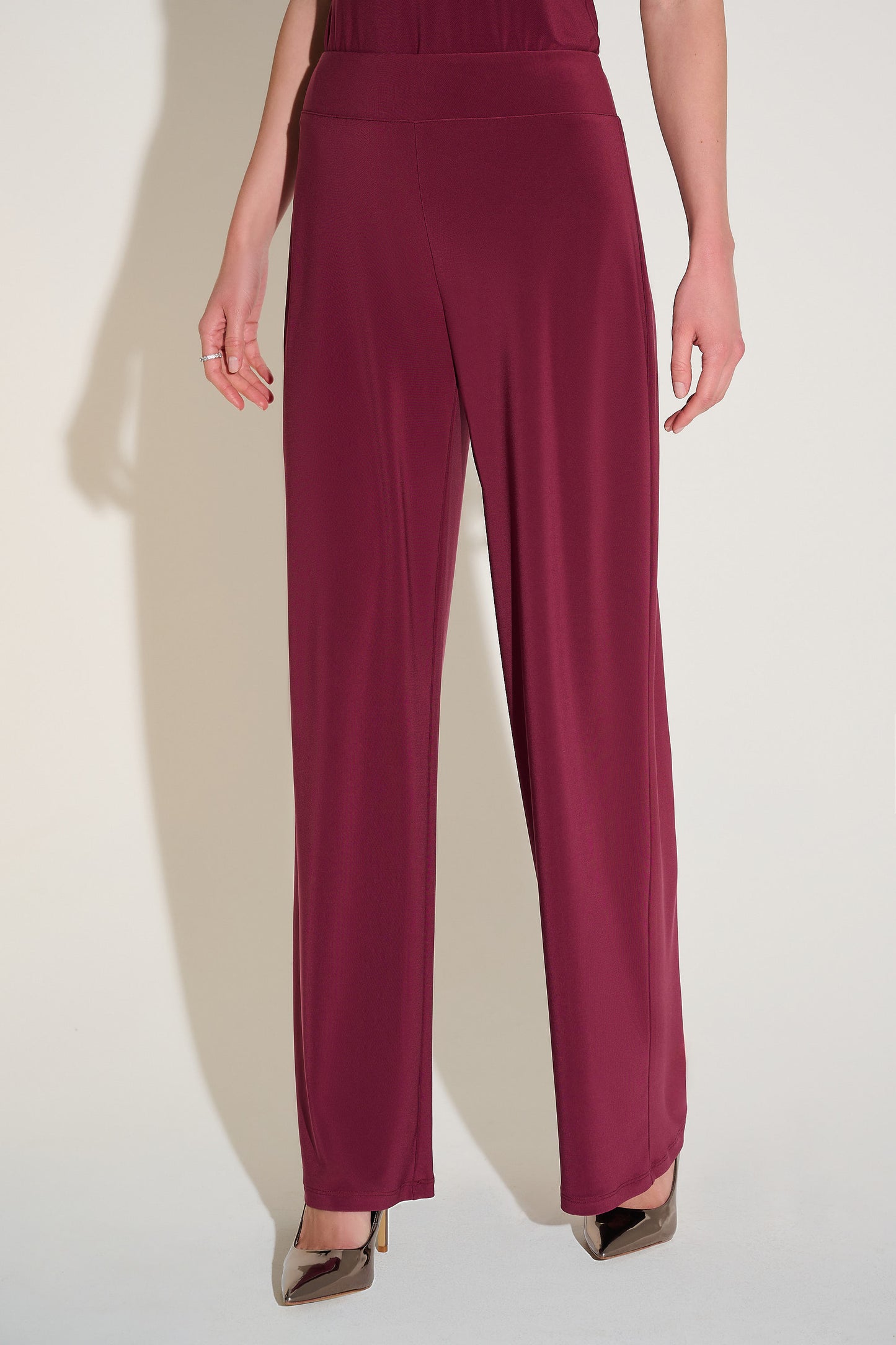 Pantalón de pierna ancha rojo merlot 221340F25 | Signature