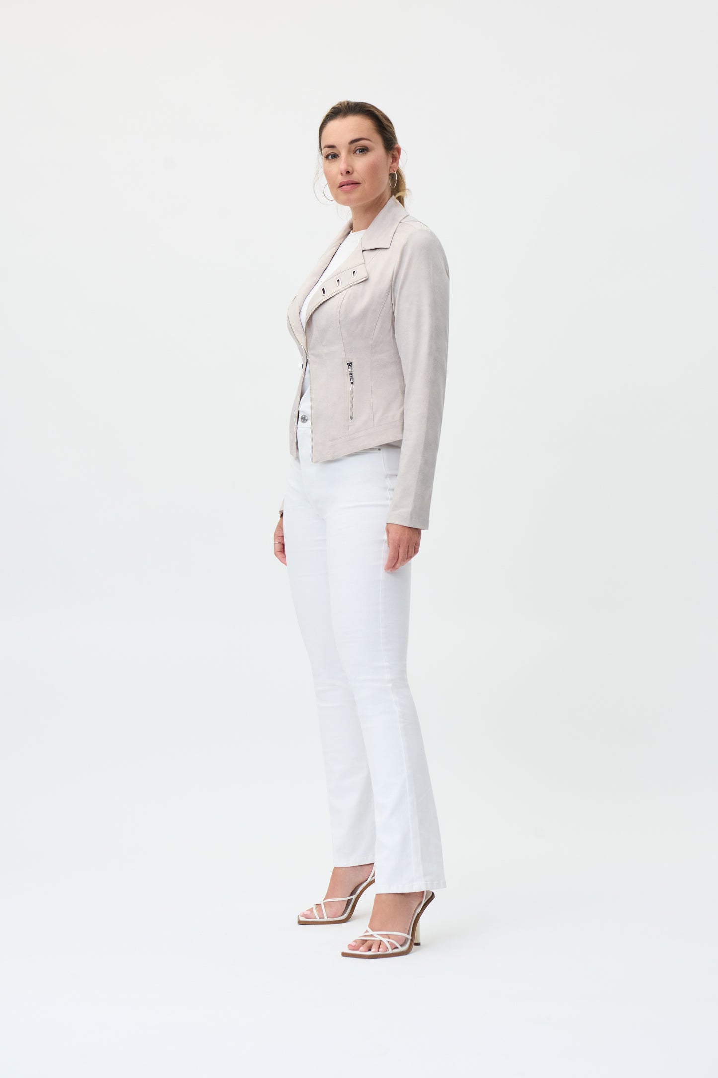 Chaqueta motera beige 231934