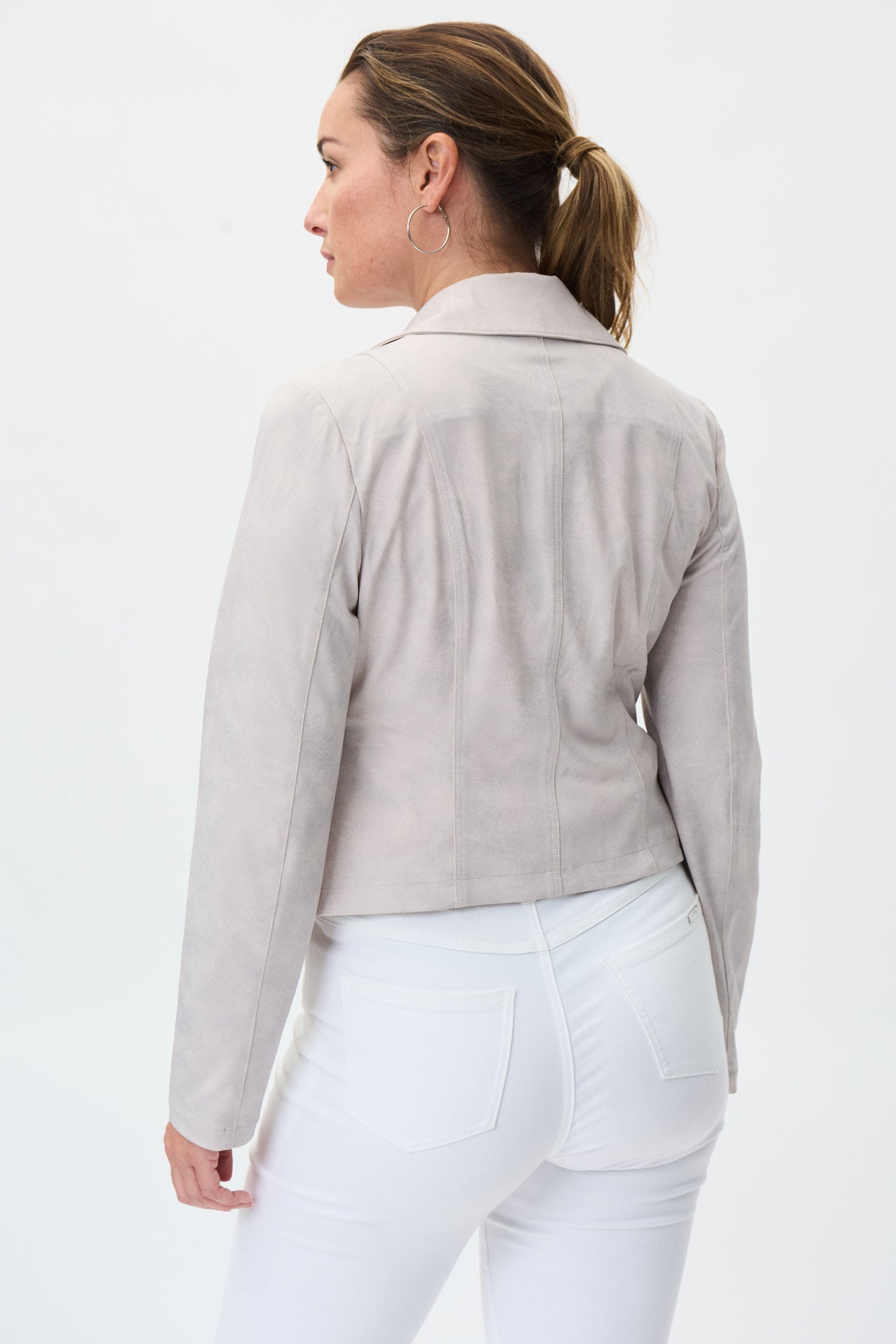 Chaqueta motera beige 231934