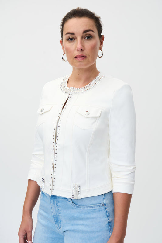 Chaqueta blanca con estoperoles 232902