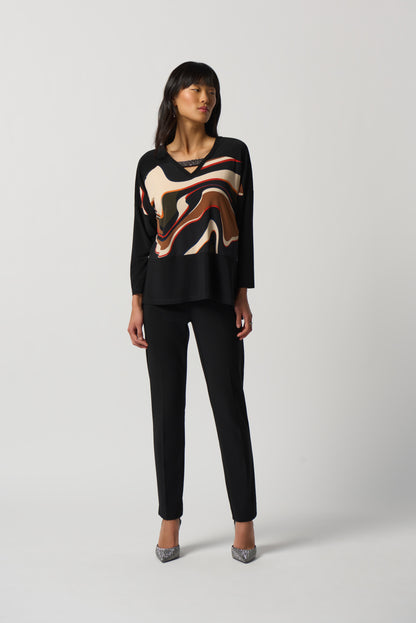 Blusa cuello V estampado 233116