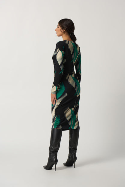 Vestido cruzado estampado verde 233127