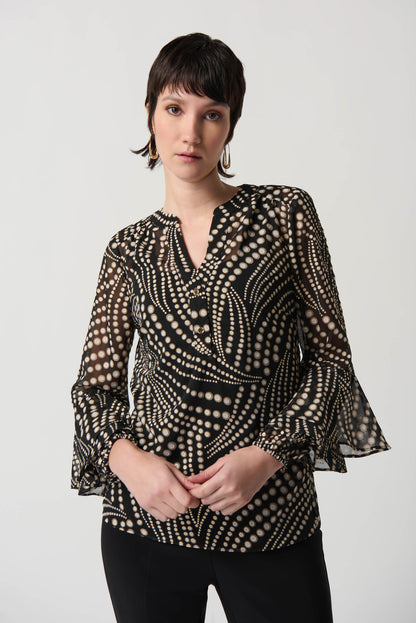 Blusa de gasa con estampado 234074