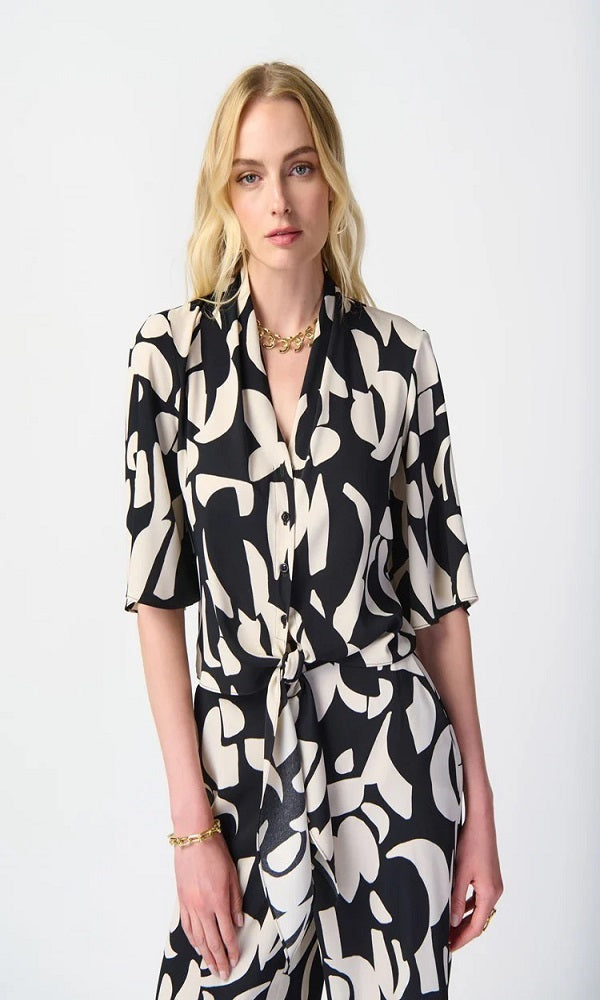 Blusa  estampado abstracto con nudo 241098 Joseph Ribkoff
