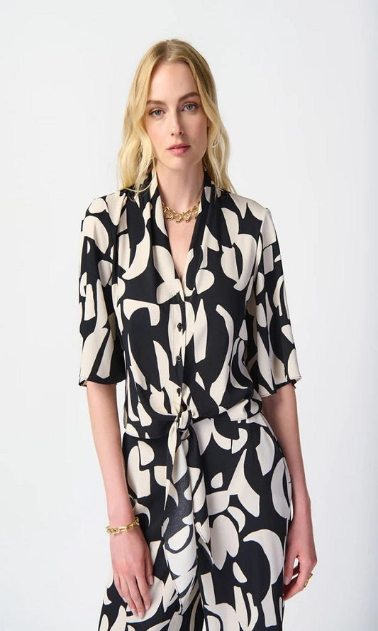 Blusa  estampado abstracto con nudo 241098 Joseph Ribkoff