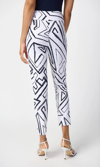 Pantalón vainilla con líneas geométricas 241271