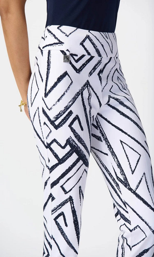 Pantalón vainilla con líneas geométricas 241271