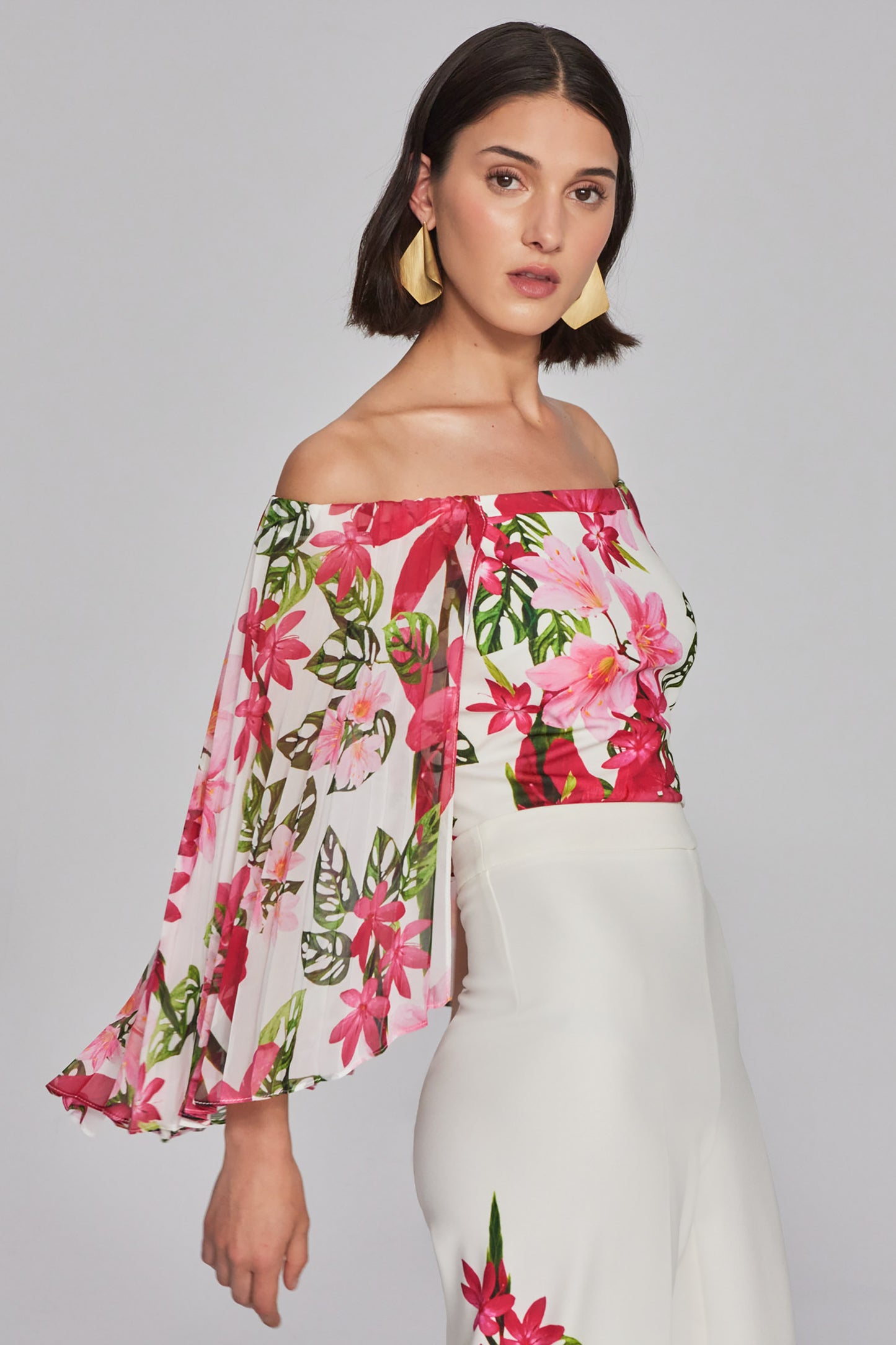 Blusa hombros descubiertos estampado floral 241780