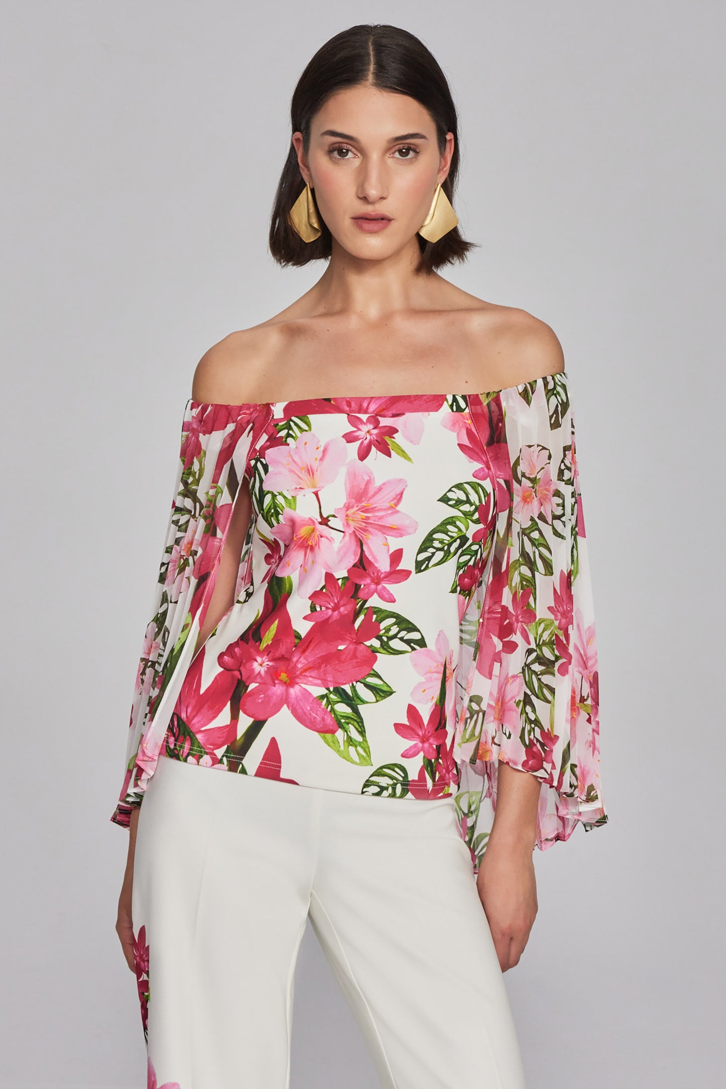 Blusa hombros descubiertos estampado floral 241780
