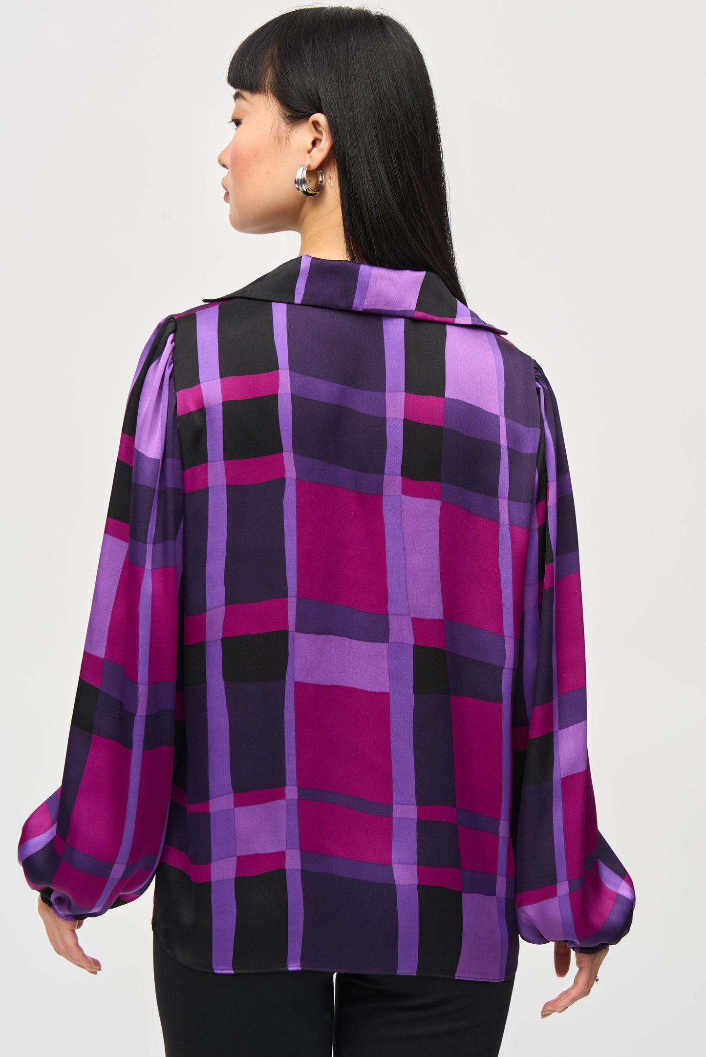 Blusa con estampado a cuadros 243058
