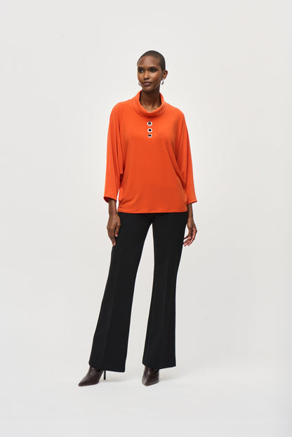 Blusa cuello cantaro naranja 243159