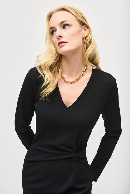 Vestido con abertura lateral negro 243308