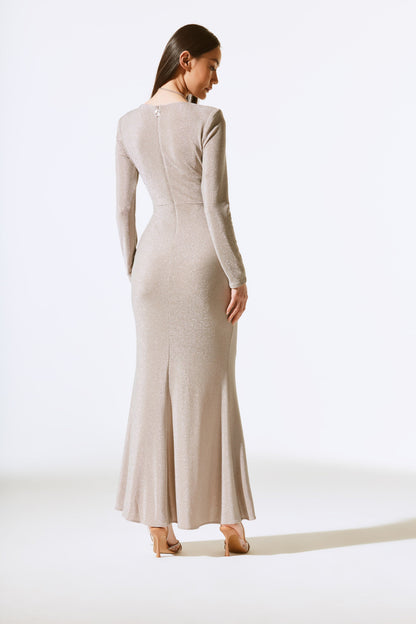 Vestido jaspeado con volantes 243793
