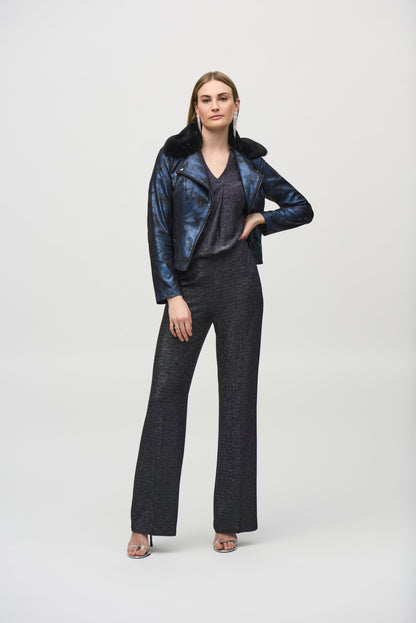 Chaqueta metalizada con cuello sintético 244918
