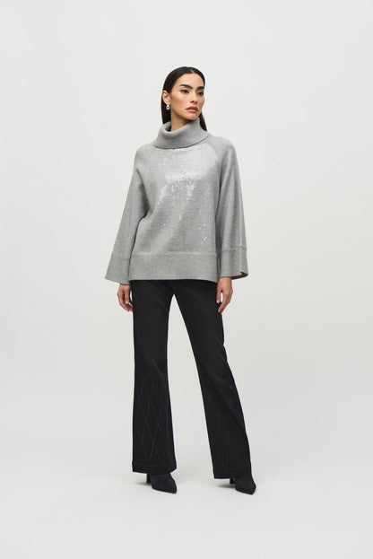 Blusa con lentejuelas Gris/Melange 244935