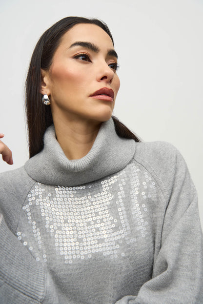 Blusa con lentejuelas Gris/Melange 244935