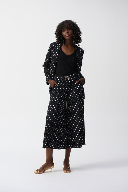 Pantalones culotte con estampado de puntos sin cierres 251040