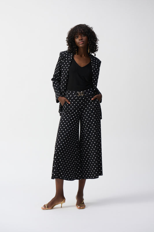 Pantalones culotte con estampado de puntos sin cierres 251040