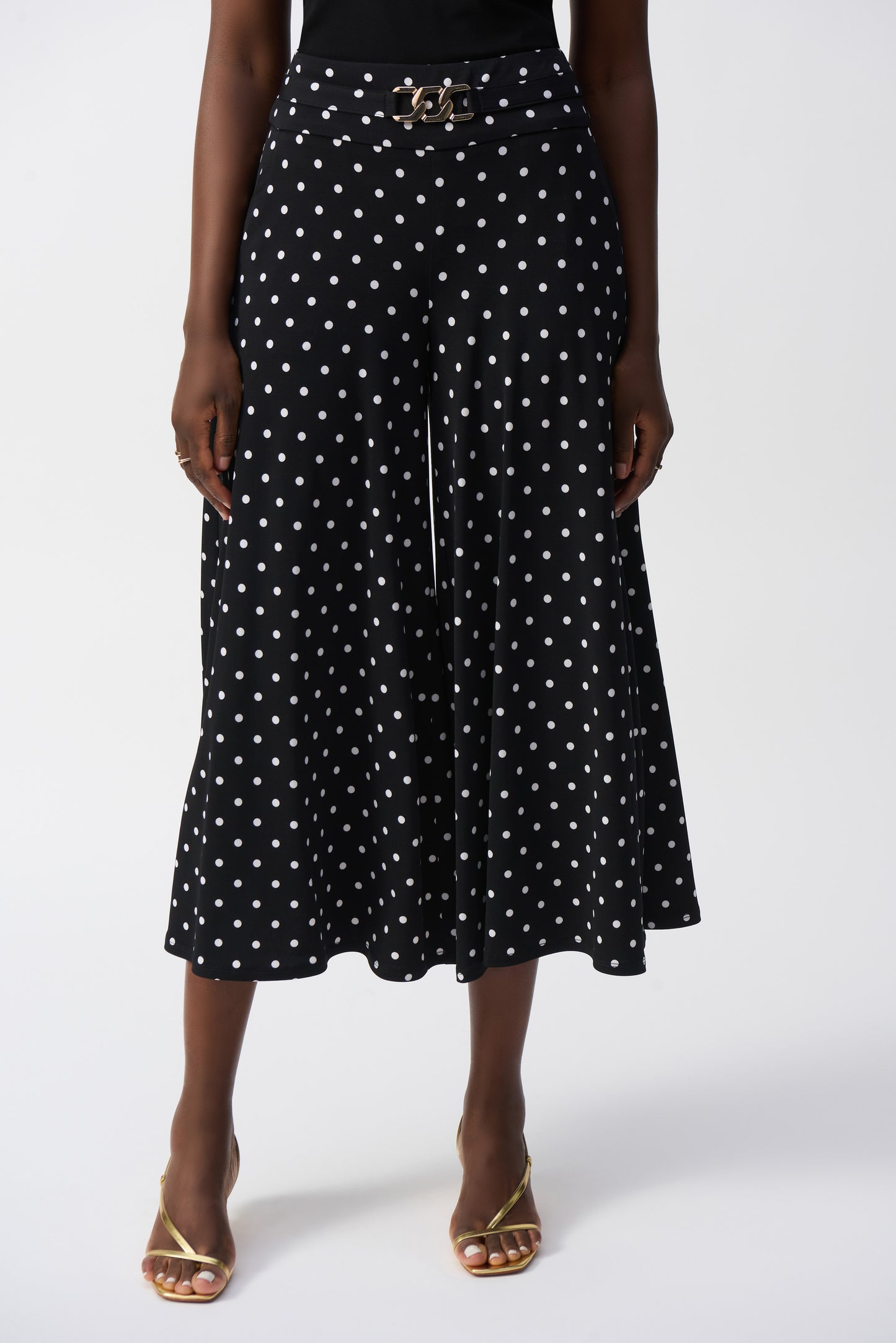 Pantalones culotte con estampado de puntos sin cierres 251040