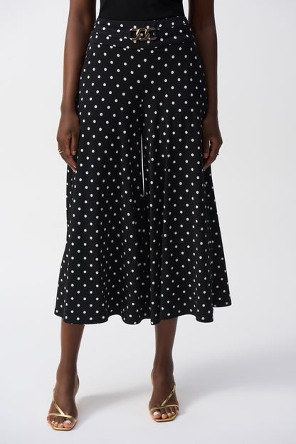 Pantalones culotte con estampado de puntos sin cierres 251040