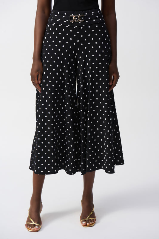 Pantalones culotte con estampado de puntos sin cierres 251040