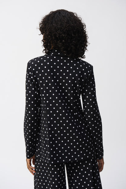 Blazer boxy con estampado de puntos negro 251051